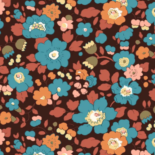 Betsy Meadow (Red Burgundy) - Liberty Fabrics Tana Lawn®